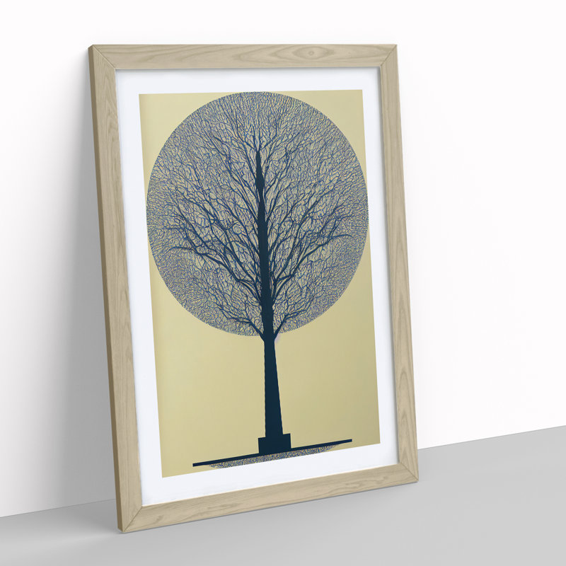 Antique Tree No.3 1 Piece Single Picture Frame Wall Art, 64cm H x 46cm W x 2cm D, Oak Framed