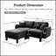 Canapé modulaire en tissu 2 places avec accoudoirs en forme de coquille, repose-pieds amovible et pieds cylindriques en tissu Boucle-26542728