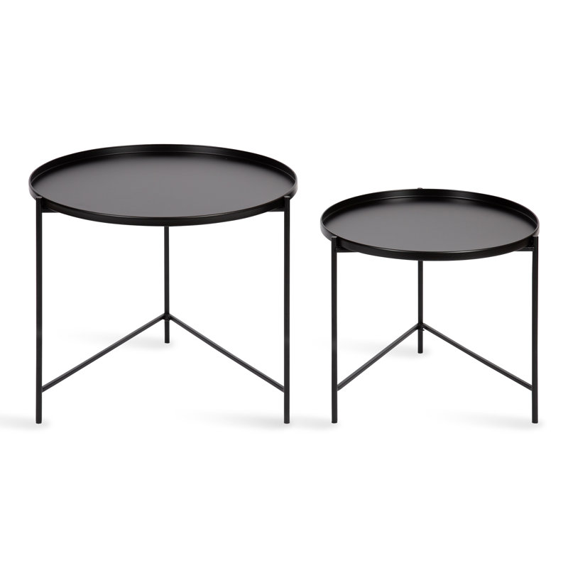 Ensemble de tables basses 2 pièces Jonquin, Noir, Noir