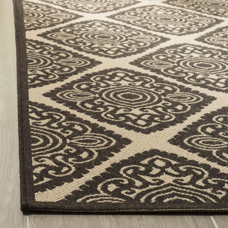Burnell Performance Ikat Indoor/Outdoor Area Rug, Rectangle 5'3" x 7'6"