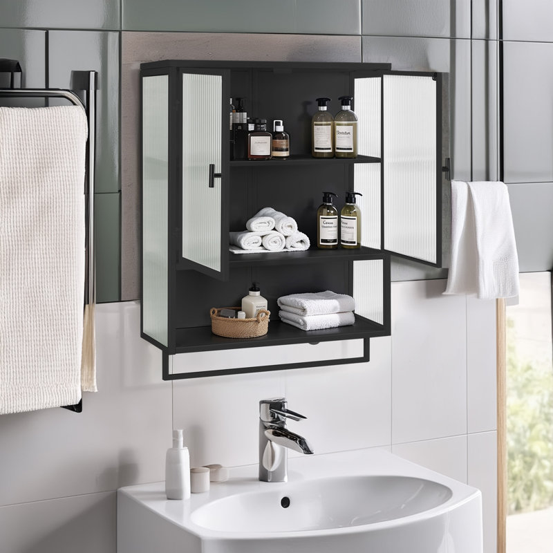 Dimassino Iron Wall Bathroom Cabinet, Black