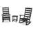 POLYWOOD Rocker 3-Piece Porch Rocking Chair Set-40595476