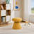360° Swivel Soft-Padded Mushroom Shaped Ottoman, Shoe-Changing Footstool, Makeup Stool-545571024