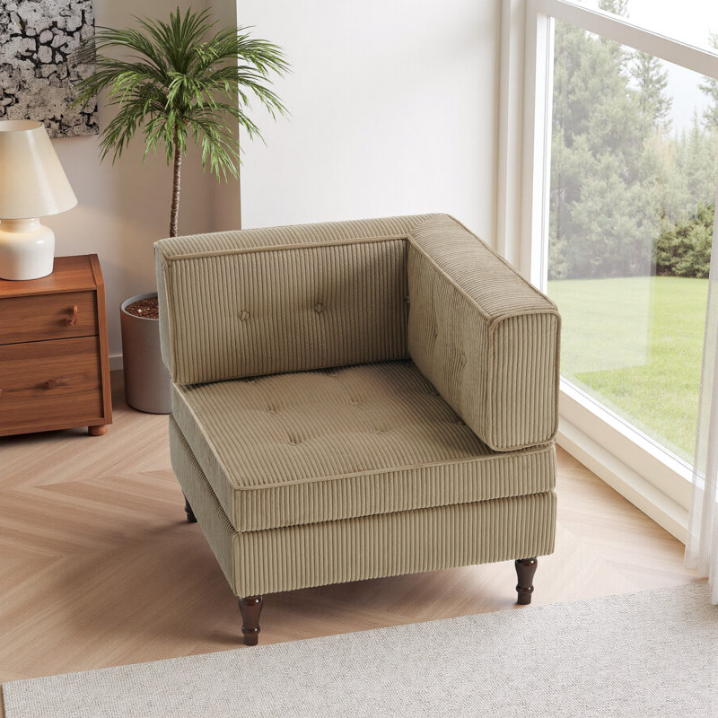 Upholstered Armchair, Camel