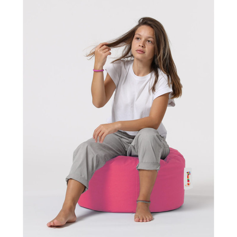 Pouf de jardin moderne avec fermeture à glissière cachée, couleur rose unie, 21,7 po de diamètre x 11,8 po de hauteur | Housse 100% polyester imperméable | Rembourrage 100% original en styromousse, capacité de poids maximale de 440 lb | Siège élégant et fonctionnel