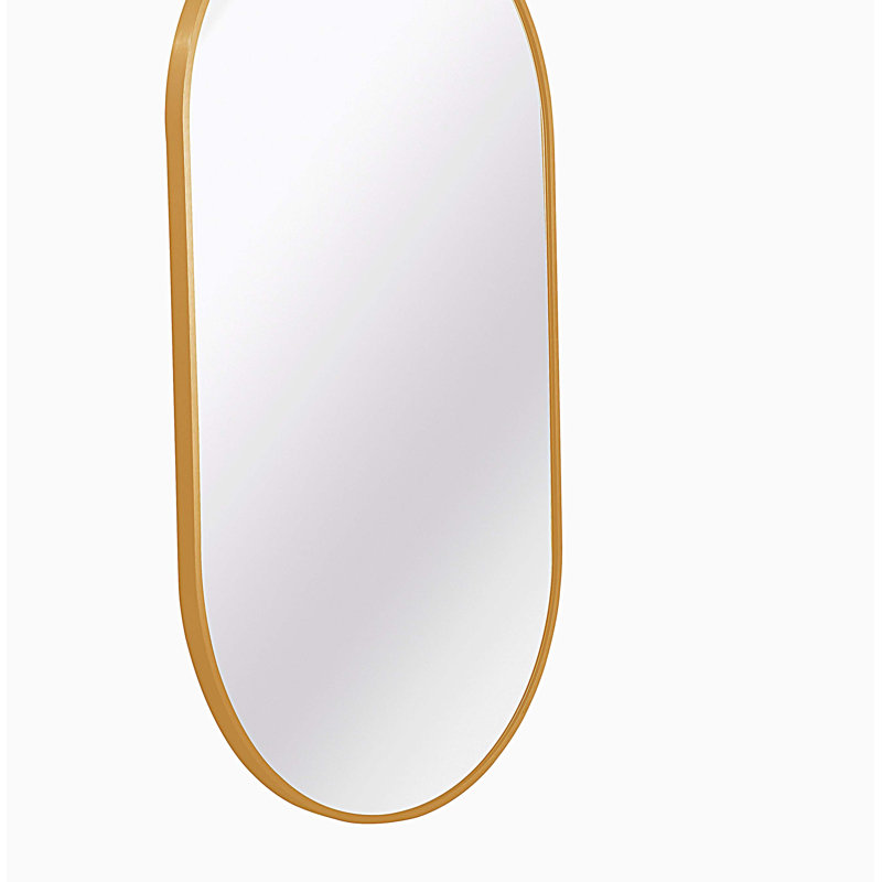 Miroir ovale en métal 20 po x 28 po, Doré