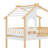 Twin Over Twin Bunk Bed Wood Bed With Roof, Window, Ladder