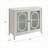 Console Cabinet | Off-White Ceara Finish | 2 Glass Doors | Contemporary Entryway Storage