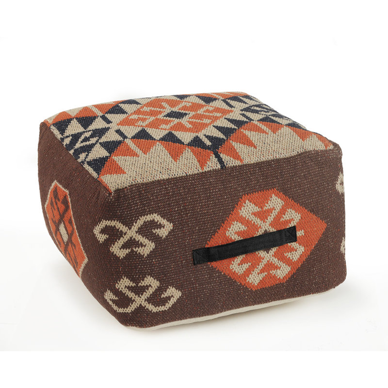 Rhine Southwestern Geometric Hand-Made Square Ottoman Pouf
