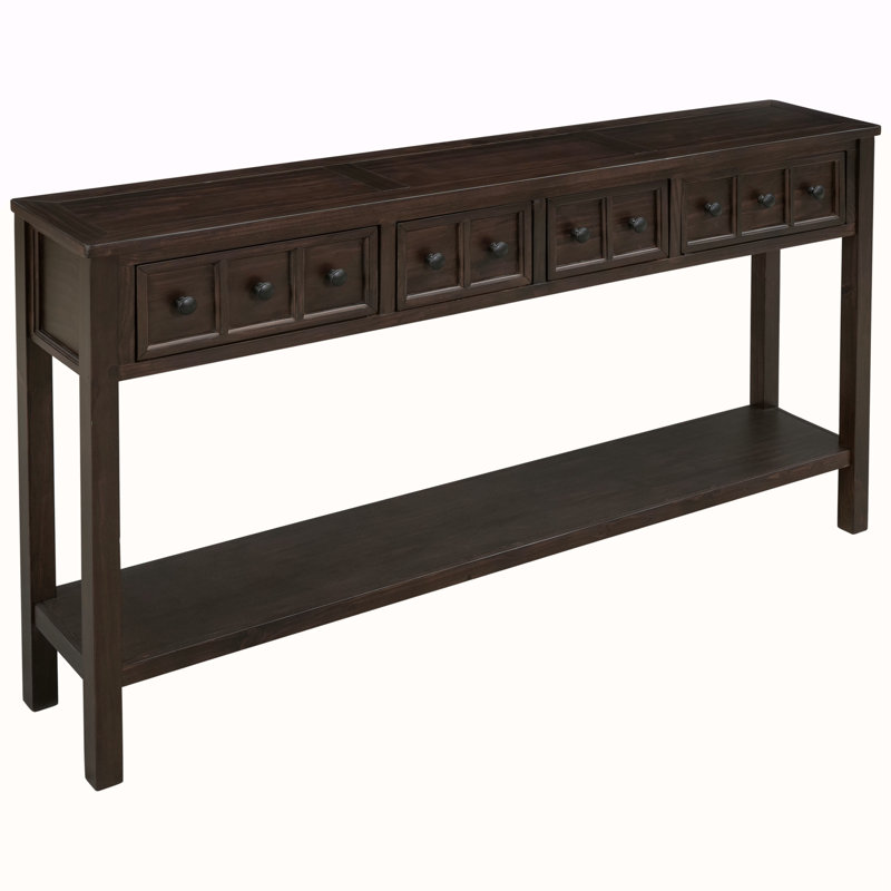 Rustic Entryway Console Table, Espresso