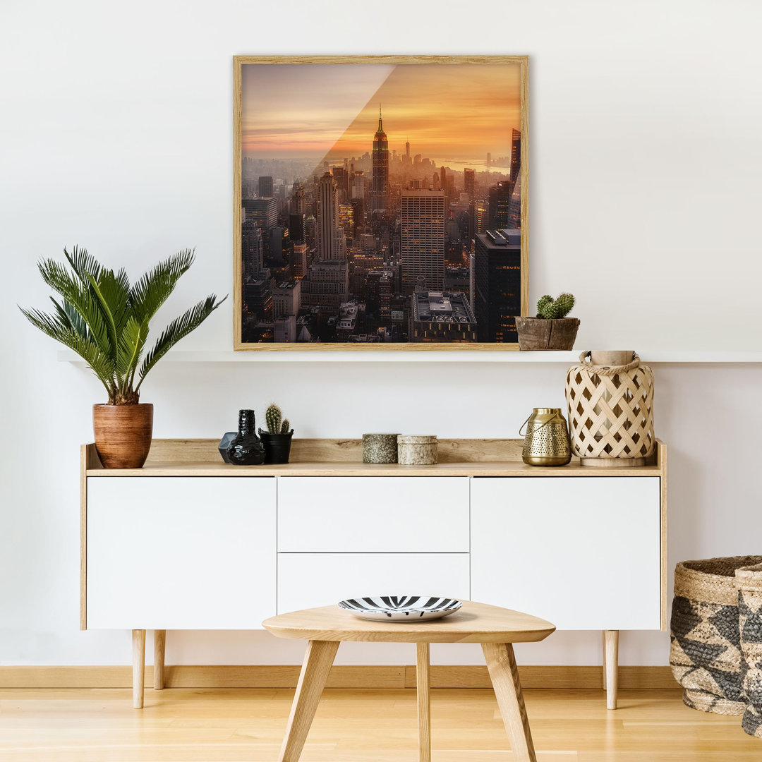 Gerahmtes Poster Manhattan Skyline Evening Mood