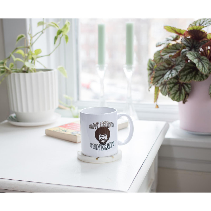 Tasse en céramique «Happy Accidents University» Bob Ross | Peut contenir 11 onces