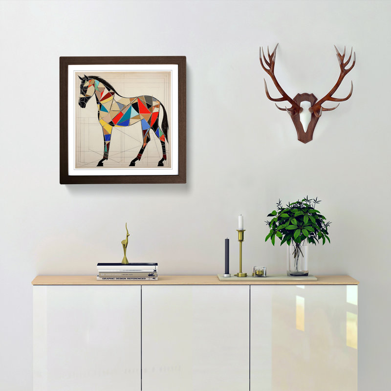 Horse Constructivism No.1 - Framed Print, Walnut