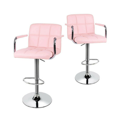 Swivel Upholstered Adjustable Height Counter Stool with Metal Frame