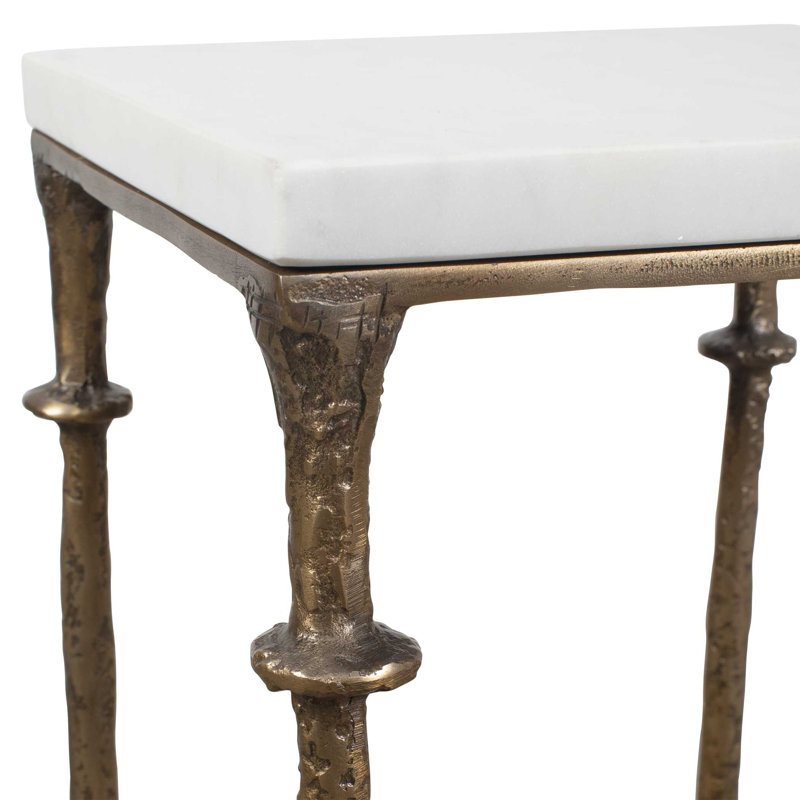  Penelope White Marble Accent Table