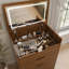 Bureau de coiffeuse 3-en-1 avec miroir éclairé à DEL et tabouret, coiffeuse à maquillage multifonctionnelle avec rangement caché, ensemble de coiffeuse compact pour le vestiaire de la chambre à coucher-129459595