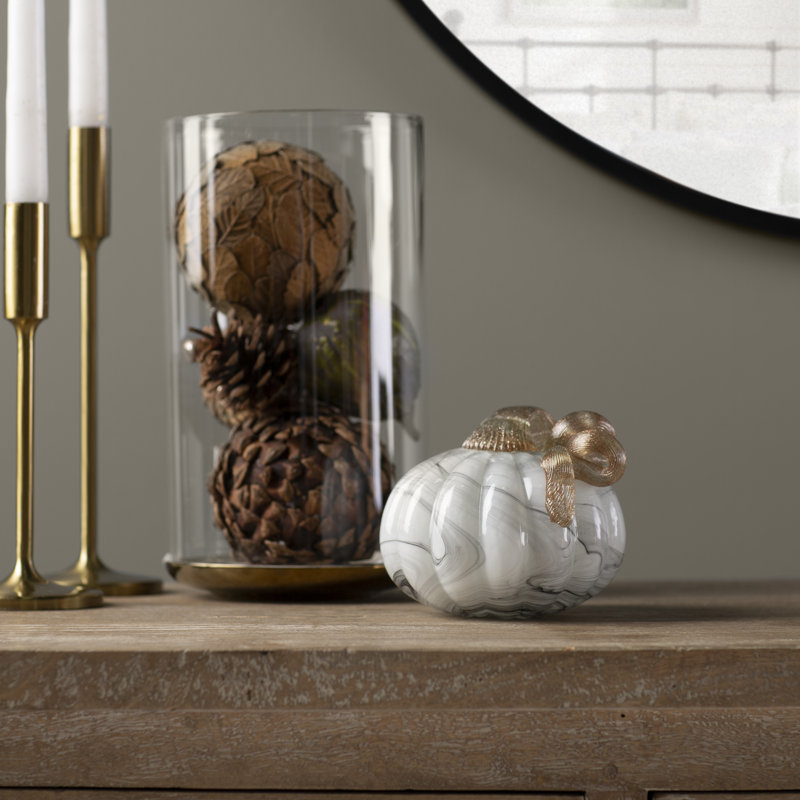 Citrouille en verre en marbre spiral