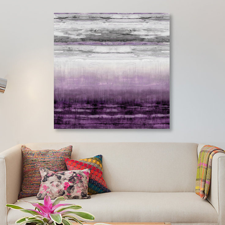 «After Glow Aubergine» par Taylor Hamilton, reproduction d'art sur toile tendue, Papier d'art encadré noir, Blanc