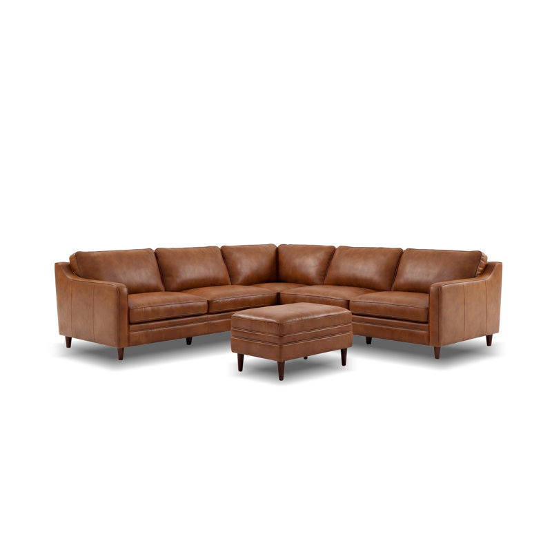 Canapé modulaire en cuir véritable Ashtabula