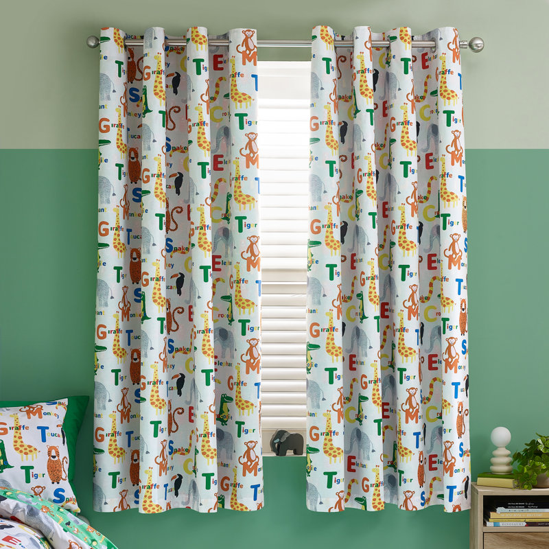 Animal Magic Fully Reversible Eyelet Curtains