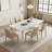 White rectangular rock plate dining table-401686797