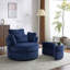 41"W Crescent Upholstered Velvet Swivel Accent Chair-248865823