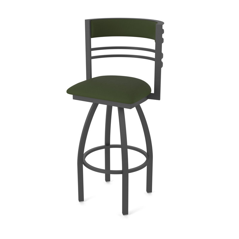 Hunter Swivel Stool, Vinyle - Pin Canter, Étain, Tabouret de bar (siège d'une hauteur de 36 po)
