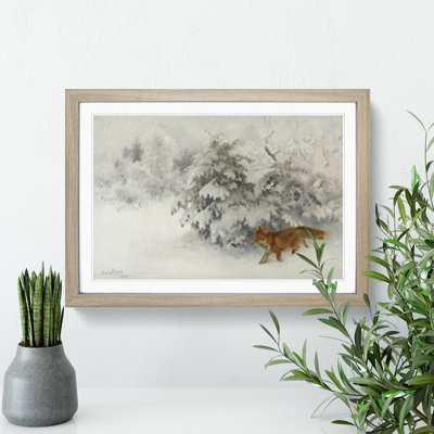 Fox in the Snow Vol.4 by Bruno Liljefors - Picture Frame Painting