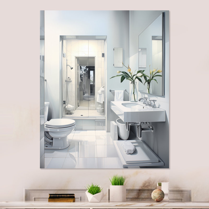 Bathroom Minimalist Oasis II Bathroom Metal Wall Decor, 20" H x 12" W