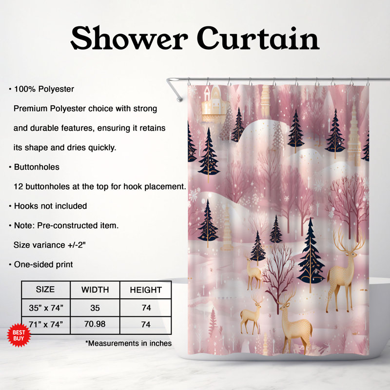 Rideau de douche Winter Winter - Premium, H 74 po x l 71 po