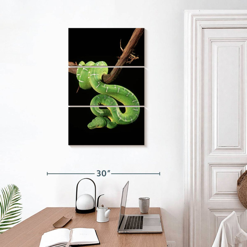 Brampt Hanging Emerald Tree Snake, 32" H x 20" W