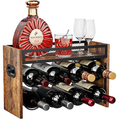 2-Tier Wine Rack, can Hold 8 Bottles.Suitable for Home Kitchens, Restaurants, Food Pantries