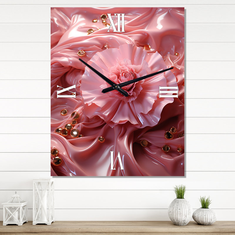 Horloge murale surdimensionnée rose liquide Tender and Light, Petit
