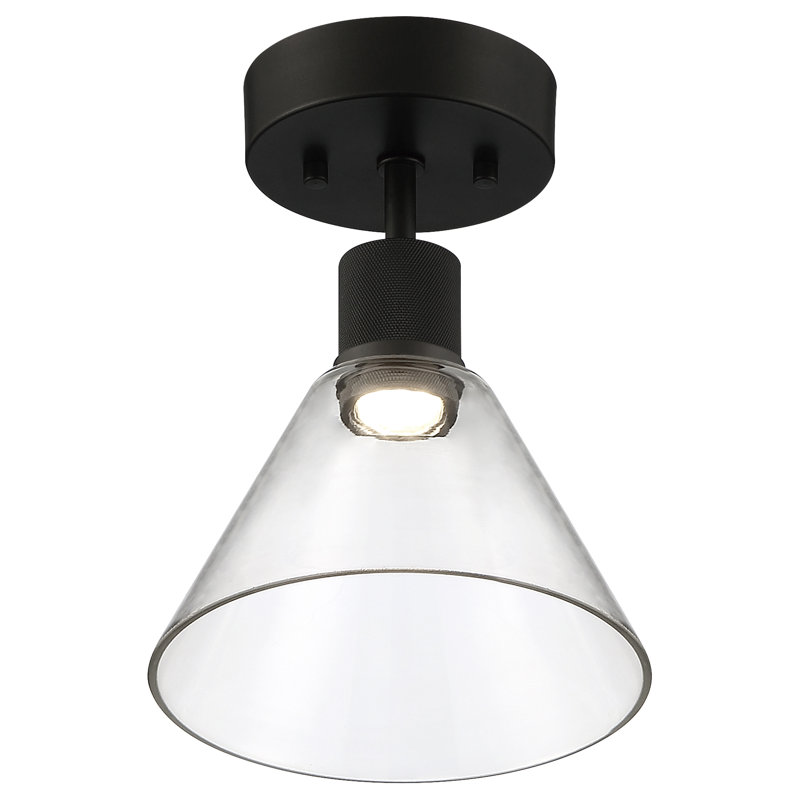 Port Nine Glass Semi Flush Mount, Matte Black