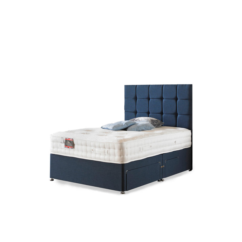 Arienne Pocketsprung Divan Bed Set, Silver Linen, 4 Drawers, Double (4'6)