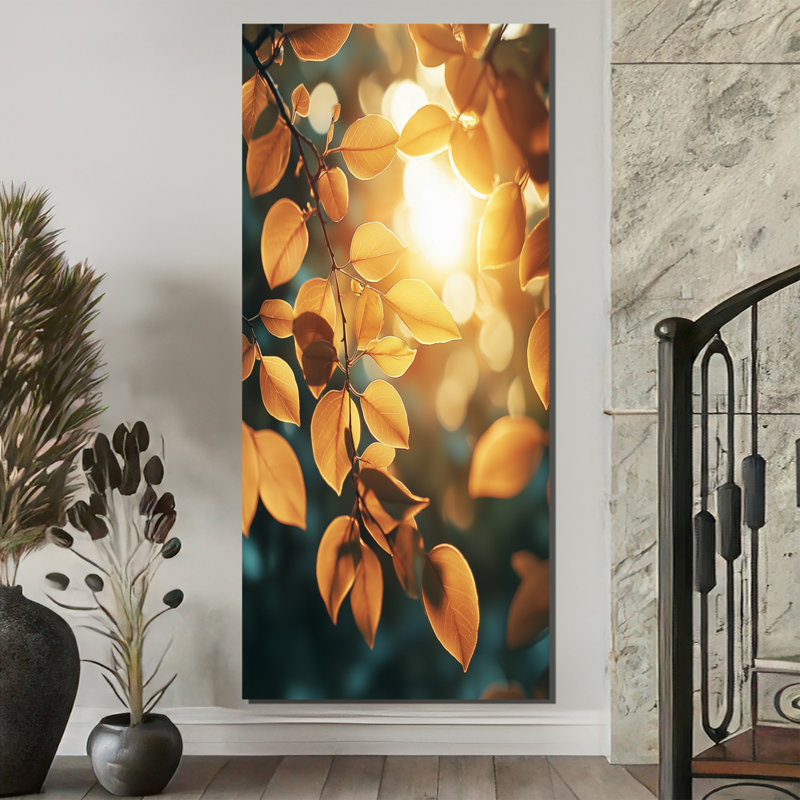 Art sur toile, "Sun-Kissed Leaves III", H 60 po x l 28 po, Toile tendue, Ne s’applique pas