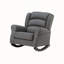 Fauteuil à bascule Fabien en tissu gris avec siège à ressorts ensachés et structure en bois pour une détente confortable