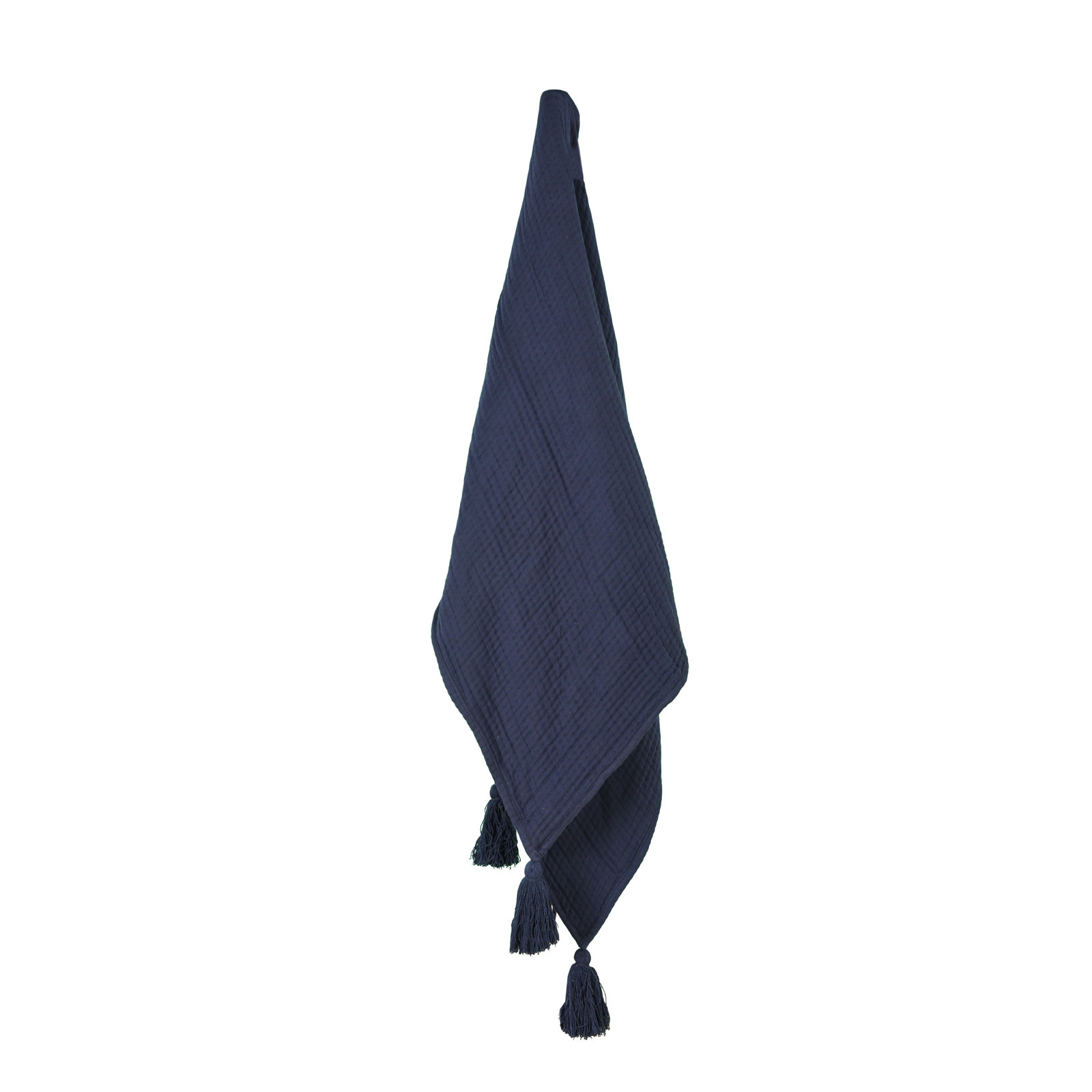 Cotton Throw Blanket, Navy