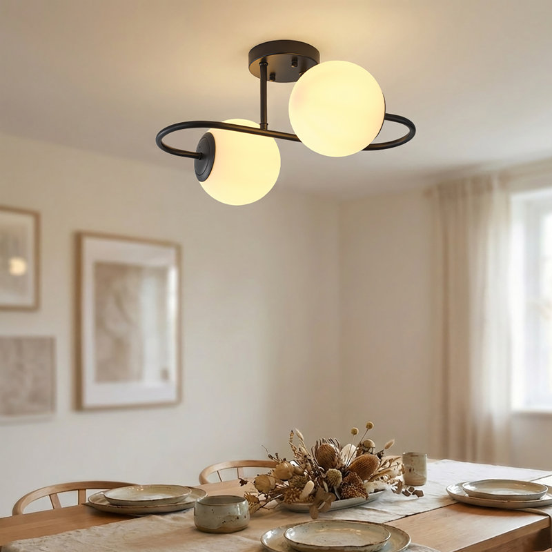 Plafonnier encastré sphérique 2 lumières
