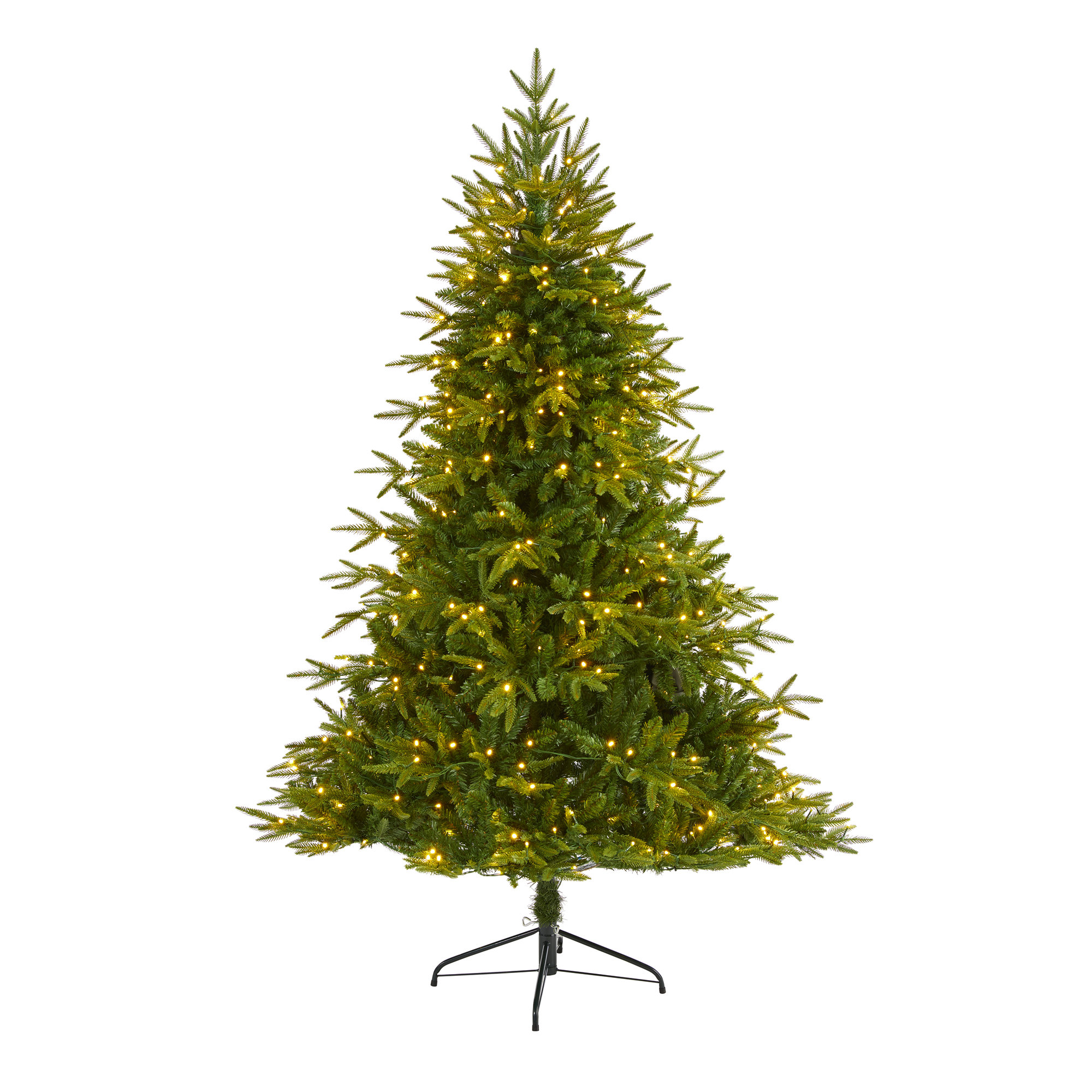 Green Lighted Artificial Fir Christmas Tree, 6.5' H