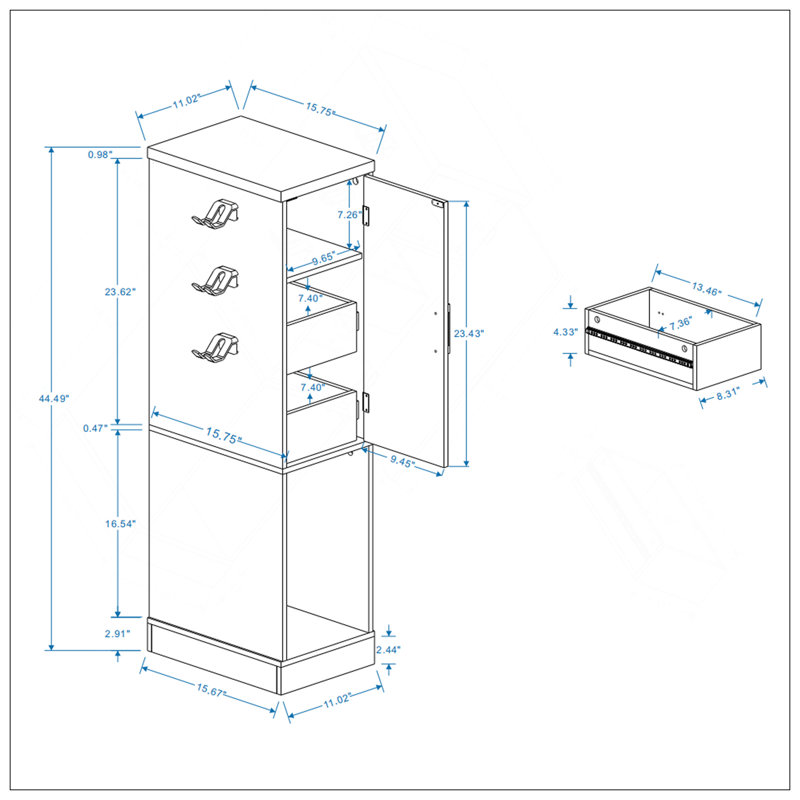 44,49 po Meuble audio-vidéo pour console de jeu, meuble de rangement multimédia avec 2 tiroirs intégrés et 3 crochets, console de jeu pour console PS5 et blanc antique