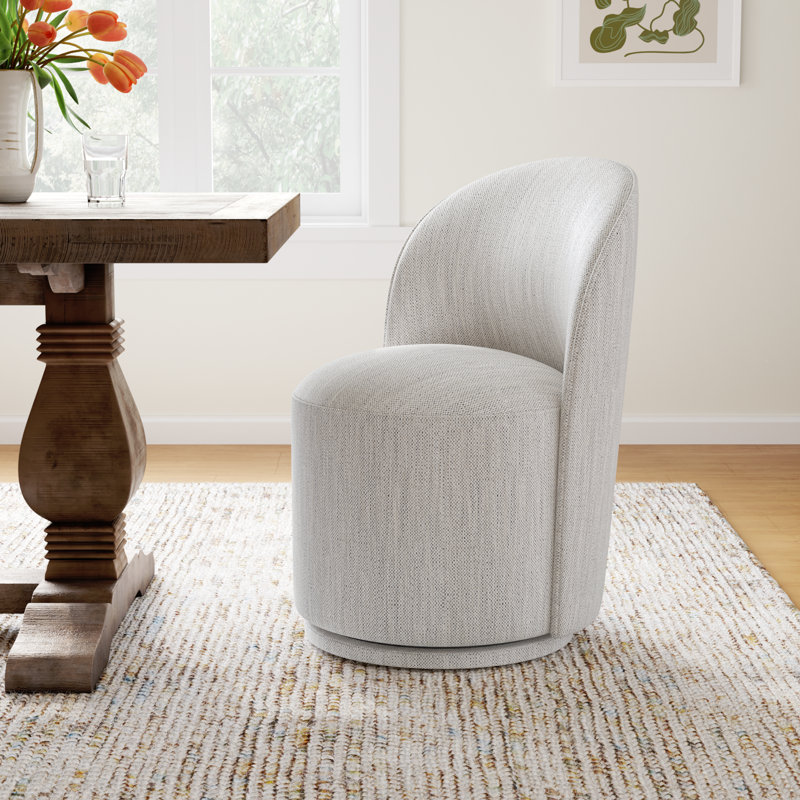 Sharlene Swivel Side Chair, Prestige Ivory Basketweave