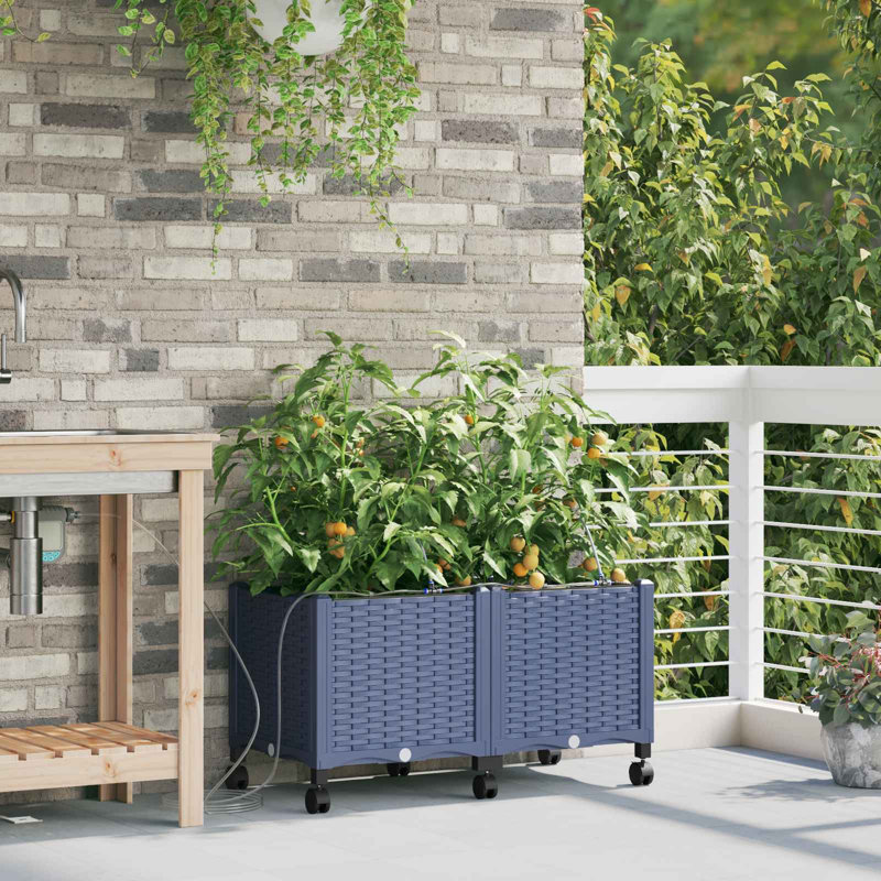 Planter, 43.5cm H x 80cm W x 40cm D, Grey