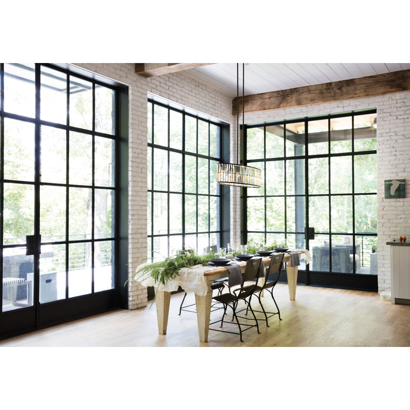 Gemma 6 - Light Unique / Statement Geometric Chandelier with Crystal Accents, Vintage Bronze