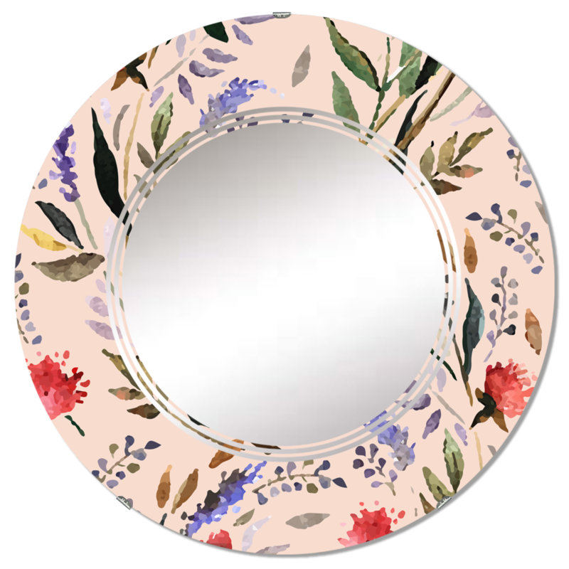Miroir mural rétro Vintage Floral, 24 po x 24 po