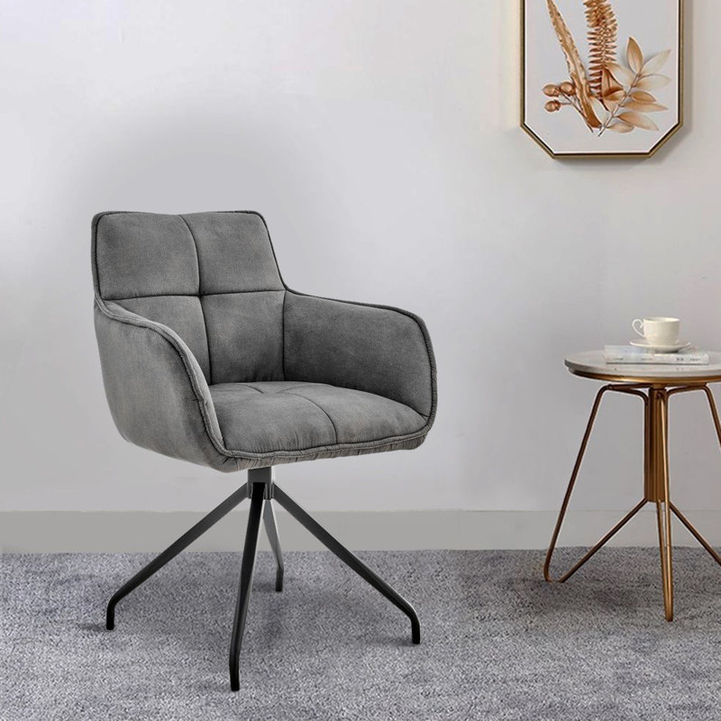 Fauteuil Hassam, Velours gris foncé, Noir