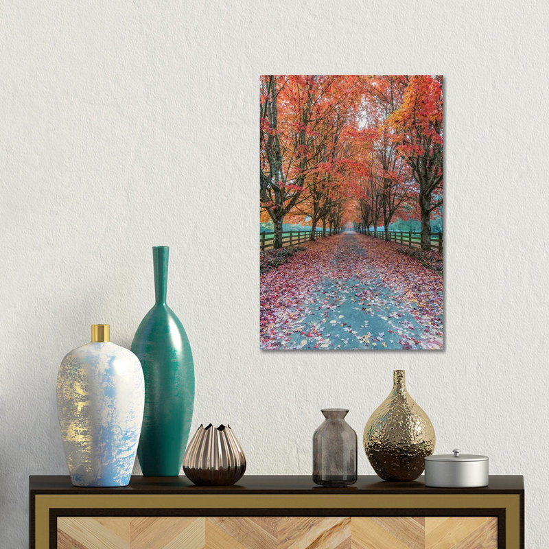 USA, Washington State, Snoqualmie. Autumn Country Lane. by Rob Tilley - Gallery-Wrapped Canvas Giclée on Canvas, Canvas