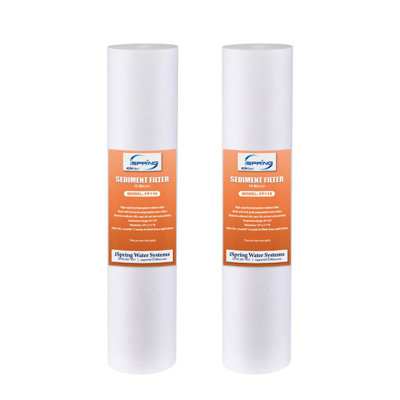 iSpring FP110X2 10 Micron 10"x2.5" Standard Sediment Water Filter Replacement Cartridges, 2-Pack