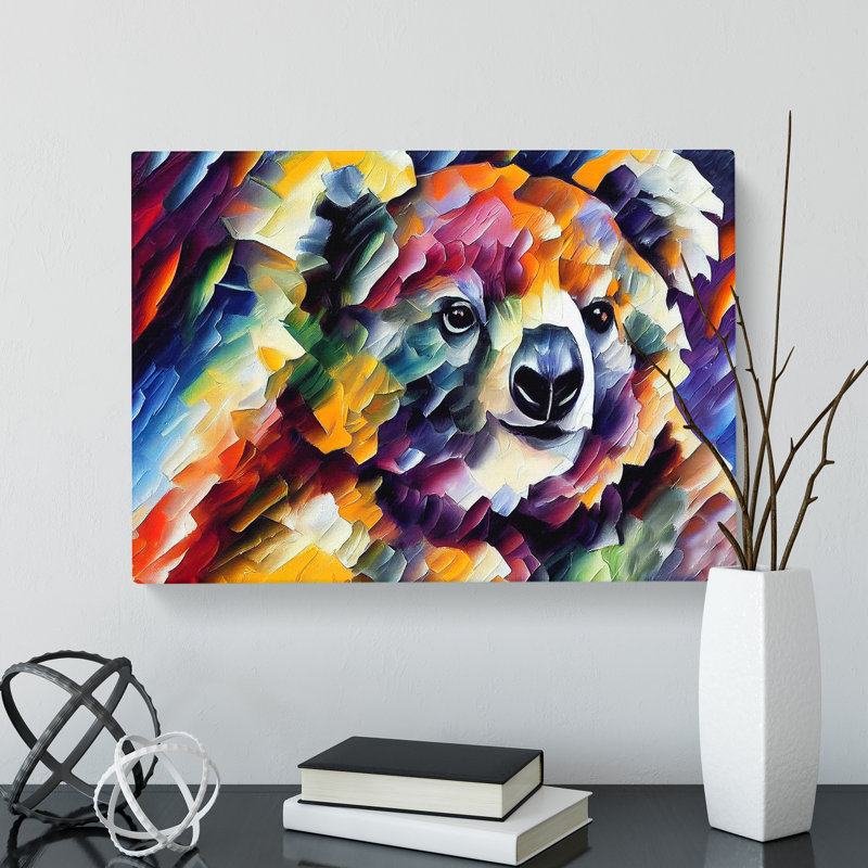 Koala Bear Painting Art Abstract - Wrapped Canvas Print, 35cm H x 50cm W x 3cm D