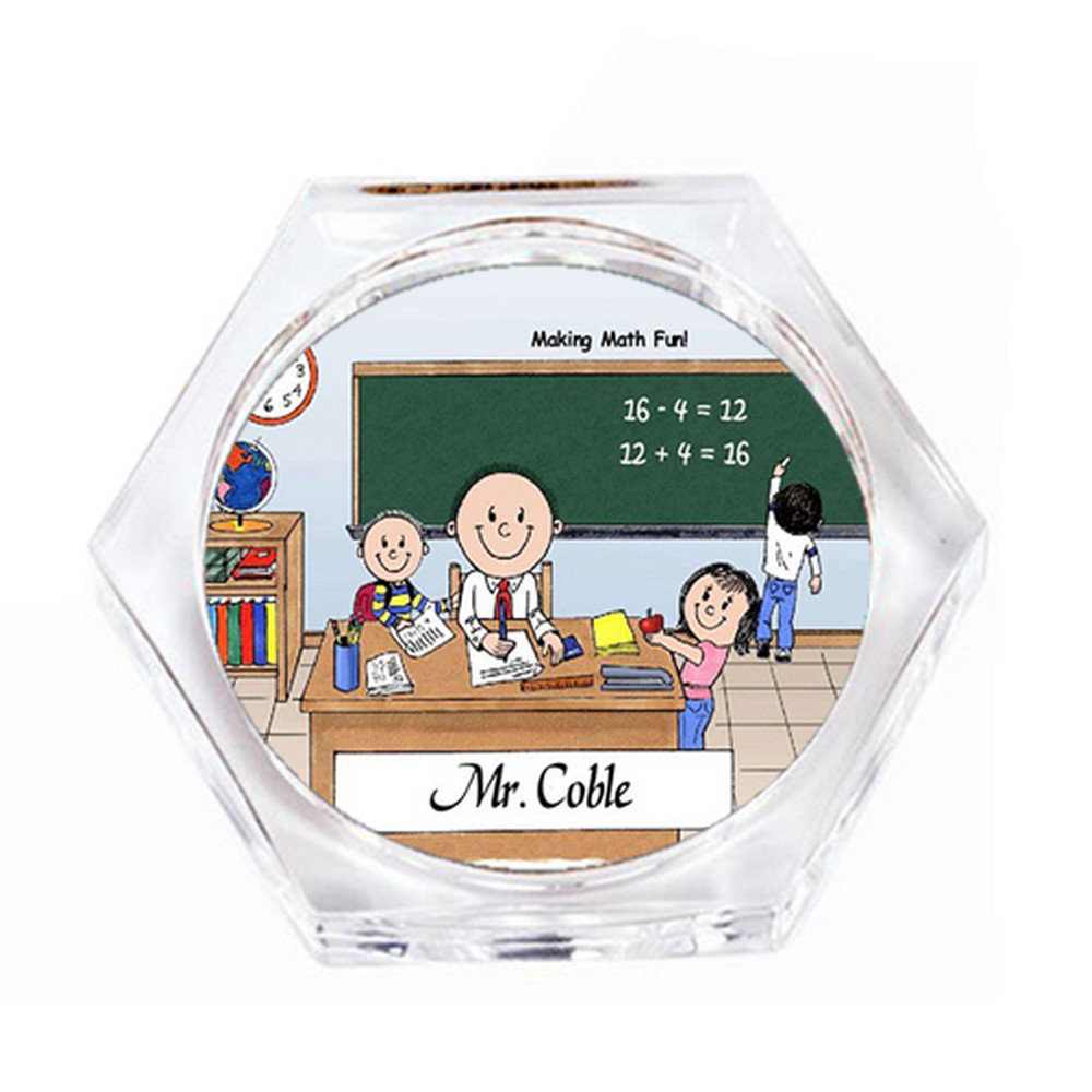 Printed Perfection Personalized Teacher - Male Drink Coaster Gift Set ...